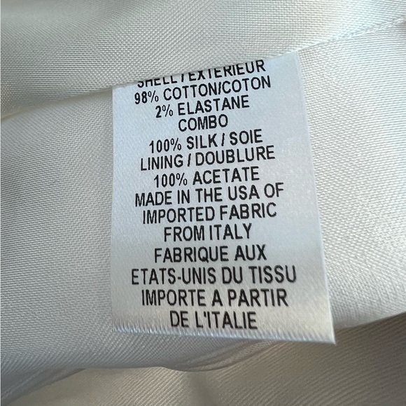 Milly of New York White Blazer w/ Bamboo & Gold Accents - Size 4 - Picture 8 of 9